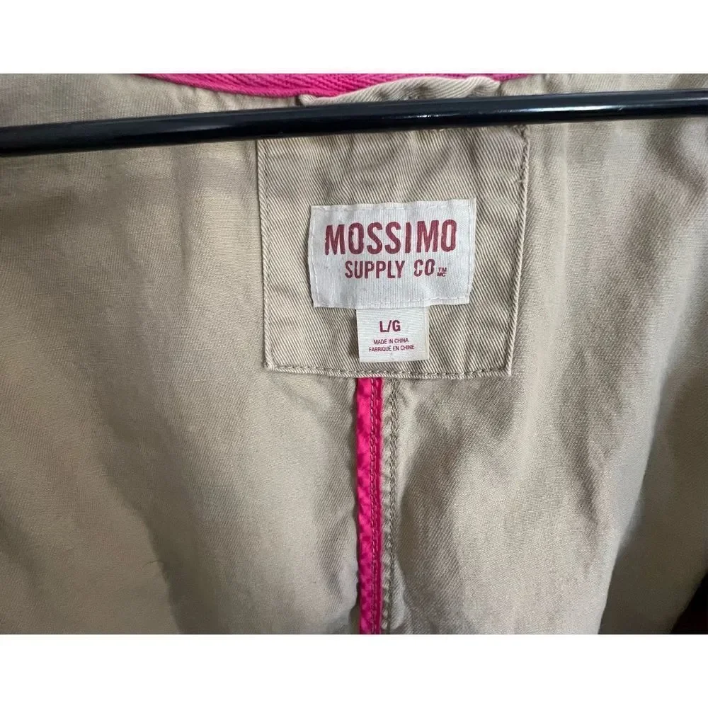 Mossimo Supply Khaki Zip Up and Button Up Hooded Jacket